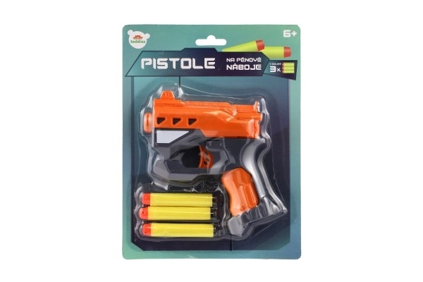 Pištolj na pjenaste metke 12x14cm plastika + 3 kom metaka 2 boje u paketu