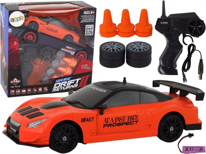 RC sportski automobil 1:24 narančasti s izmjenjivim kotačima