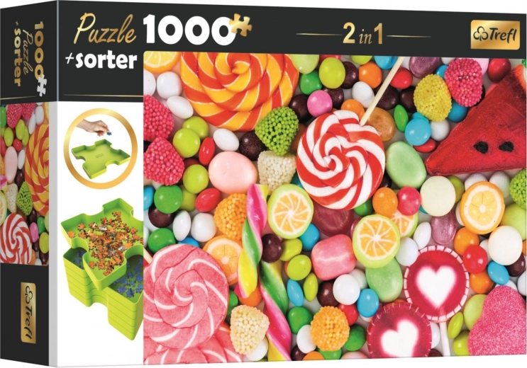 Puzzle s razvrstivačem 2u1 Slatkiši 1000 dijelova TREFL