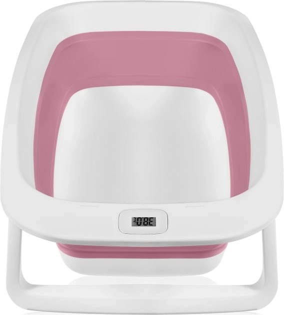 Lionelo sklopiva kadica s termometrom i ležaljkom Pink Magnolia