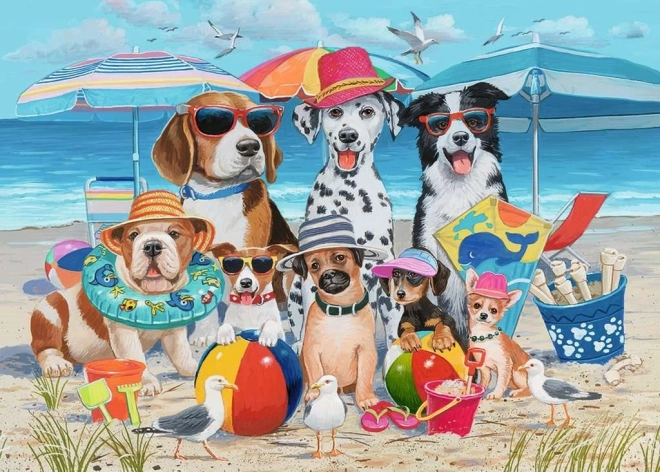 Puzzle Životinjski prijatelji na plaži 35 dijelova