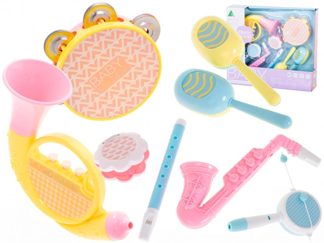 Set pastelnih glazbenih instrumenata