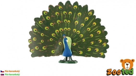 Pavo s krunom zooted plast 12 cm u vrećici