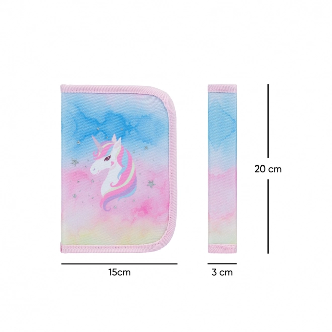 BAAGL Školski pernica klasik dvije preklopke Rainbow Unicorn