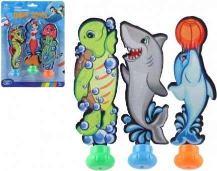 Set ronilačkih igračaka za bazen, 3 kom, plastika, 2 vrste