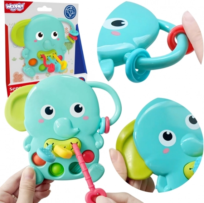 Woopie Baby senzorno grizalo Slonić Montessori 4u1