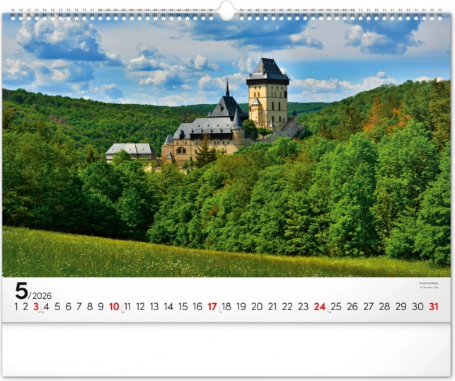 Zidni kalendar Panoramata Češke 2026