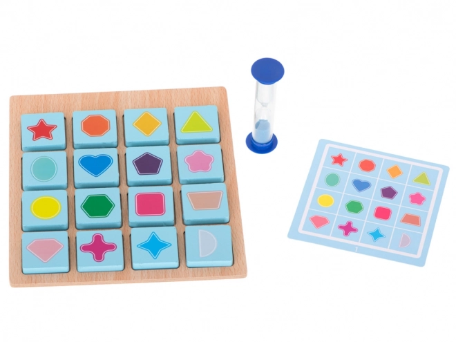 Drvena puzzle memorijska igra voće i oblici