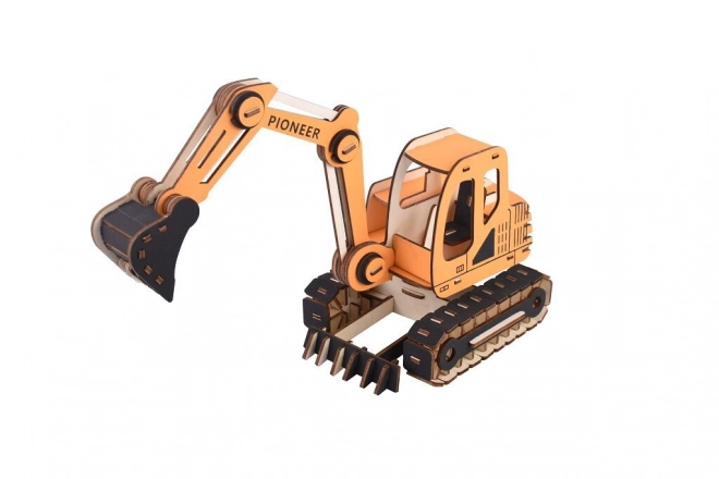Woodcraft Drveni 3D puzzle Bager narančasta