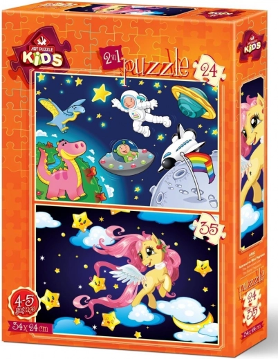 Slagalica Astronaut i mlado pegaza 24 + 35 dijelova