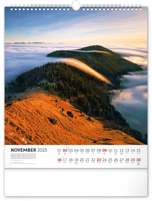 NOTIQUE Zidni kalendar Čarobna Slovačka 2025, 30 x 34 cm
