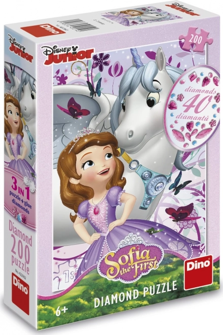 Puzzle Sofie i jednorog s kamenčićima za ukrašavanje - 200 dijelova
