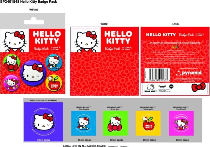 Set bedževa Hello Kitty – 5 kom