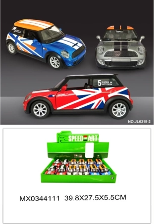 Metalni model automobila Mini Cooper s otvarajućim vratima i pull-back funkcijom