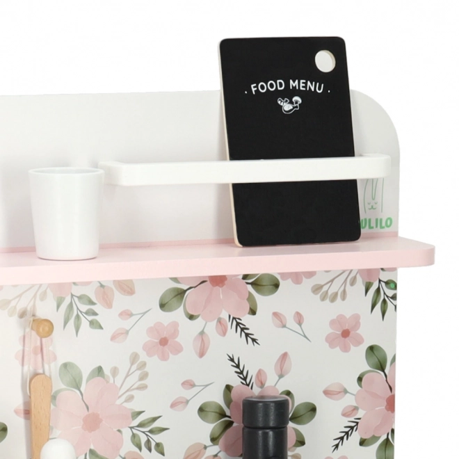 Drvena kuhinja za djecu Lulilo Flora ružičasta