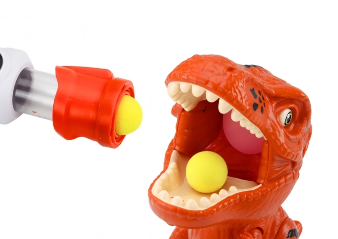Zabavna igra gađanja dinosaurima s pjenastim lopticama