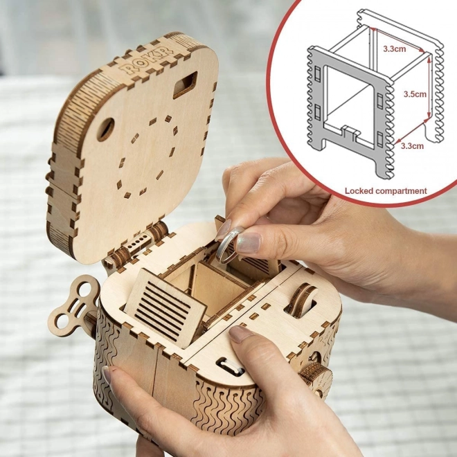 RoboTime 3D drvena mehanička slagalica Škrinjica za nakit