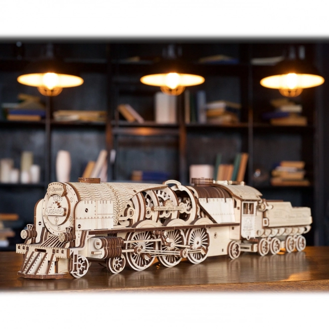 Ugears 3D puzzle - Lokomotiva V-express s vagonom 538 komada