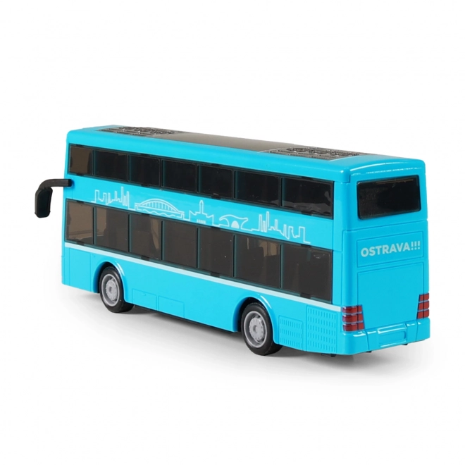 Dvodijelni autobus igračka plava 20 cm