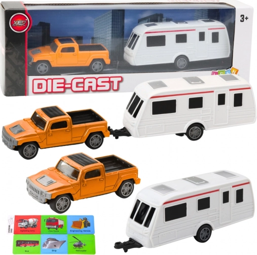 Set terenskog vozila s kamp-prikolicom - narančasta
