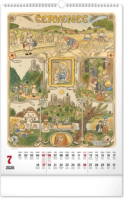 Zidni kalendar Josef Lada 2026