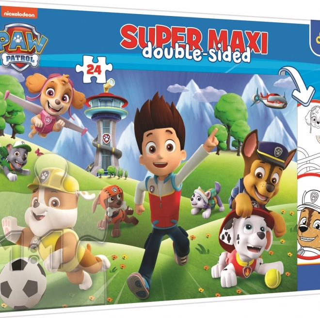 Dvostrana slagalica Paw Patrol: Super maxi avantura 24 dijelova
