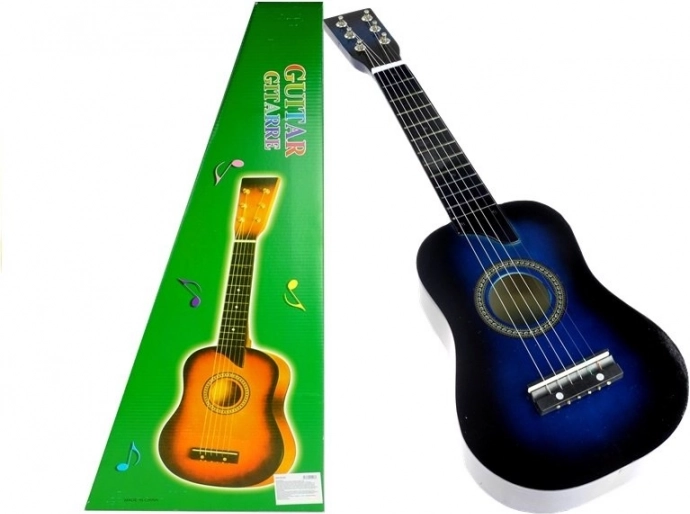 Drvena klasična gitara s trzalicom, plava, 60 cm