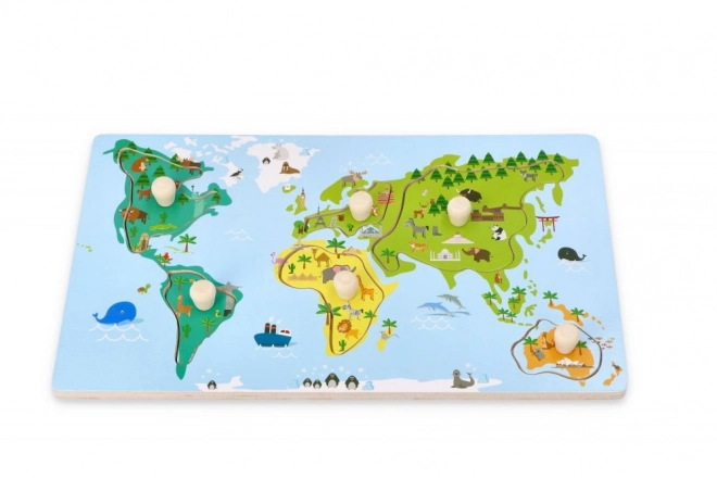 Puzzle s ručkama karta svijeta