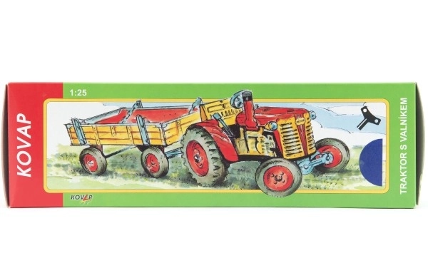 Traktor Zetor s prikolicom zelenim na ključ metal 28cm Kovap u kutiji