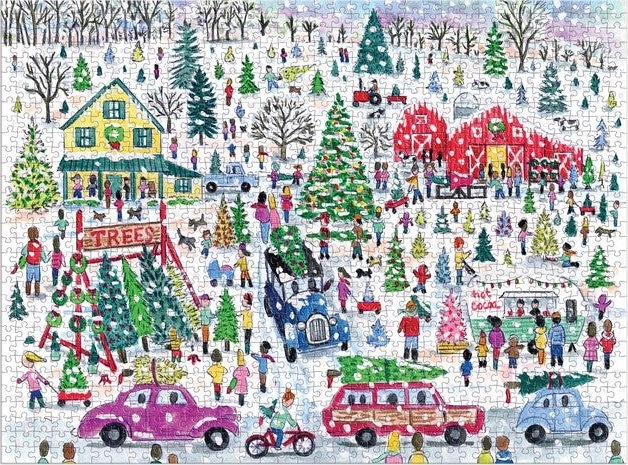 Galison puzzle farma s božićnim drvcima 1000 dijelova