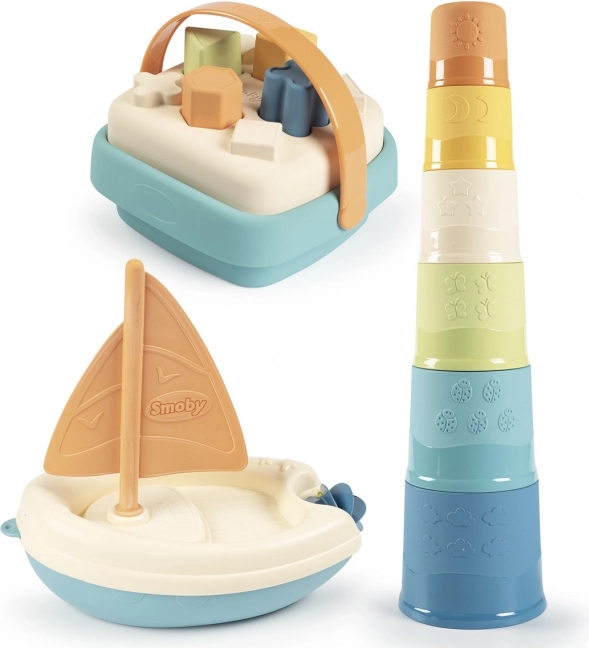 Smoby Little Green set igračaka – brodić, toranj i slagalica od bioplastike