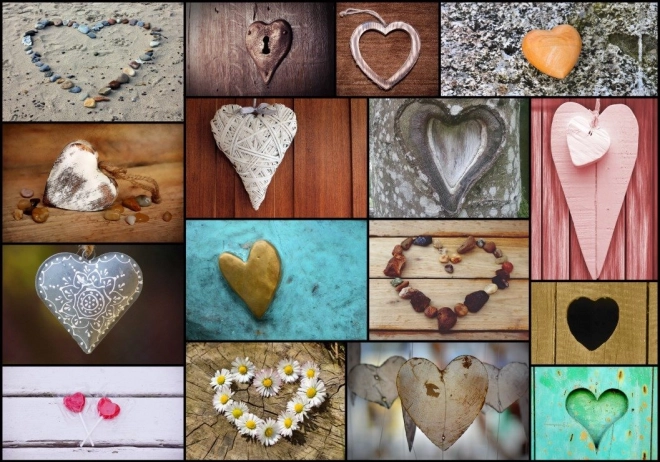 Puzzle kolaž: Ljubav 1000 dijelova