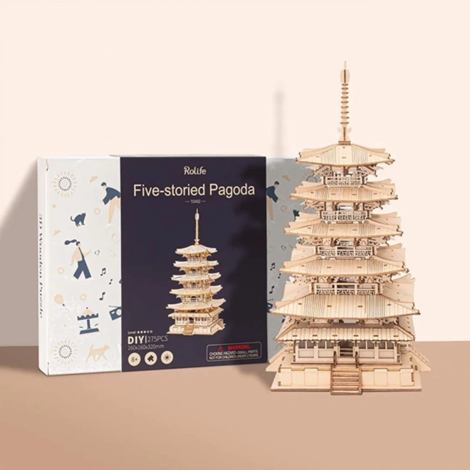 3D drvene puzzle petorazinska pagoda