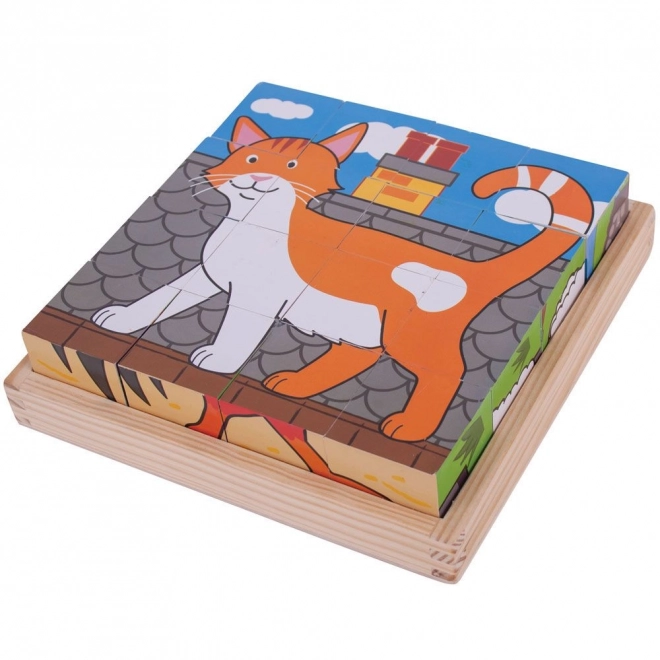 Bigjigs Toys Slikovne kocke farma