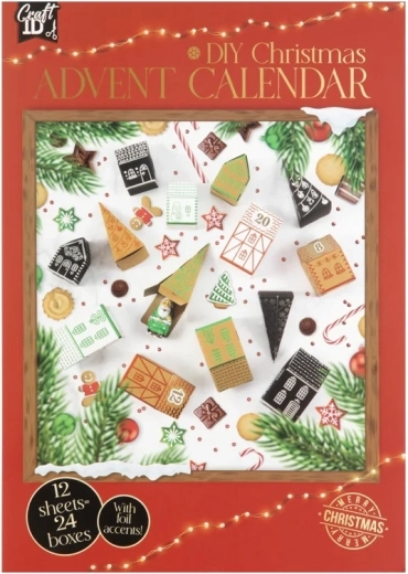 DIY adventski kalendar CRAFT ID – božićne kućice i drvca 3D