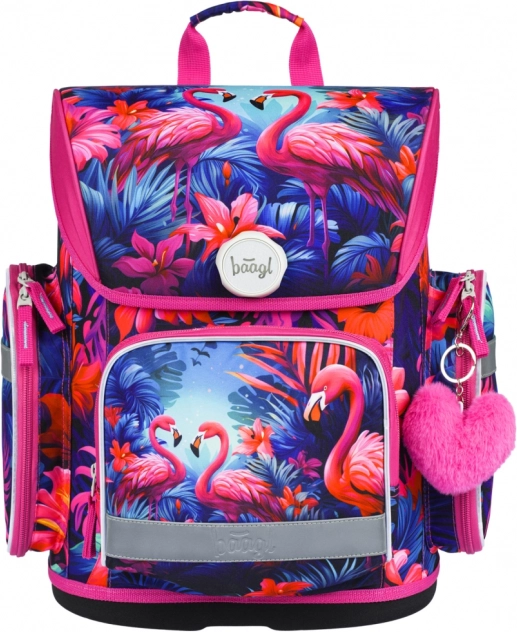 školska aktovka BAAGL ERGO flamingosi