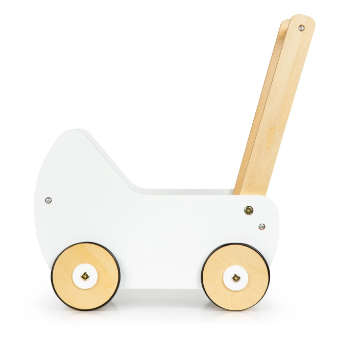 ECOTOYS Drveni kolica za lutke bijela