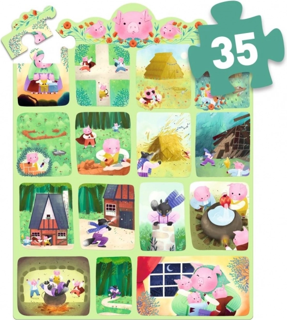 DJECO puzzle Tri praščića 35 dijelova