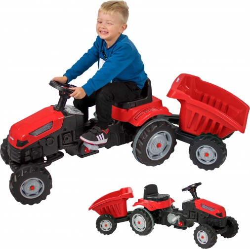 Traktor na pedale Farmer GoTrac Maxi s prikolicom Tihi kotači
