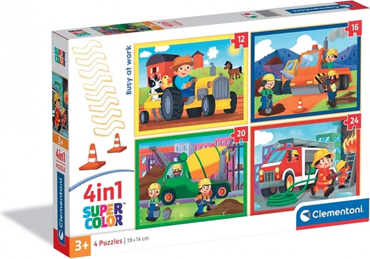 Clementoni puzzle Vrijedni na poslu 4u1 (12, 16, 20 i 24 dijela)