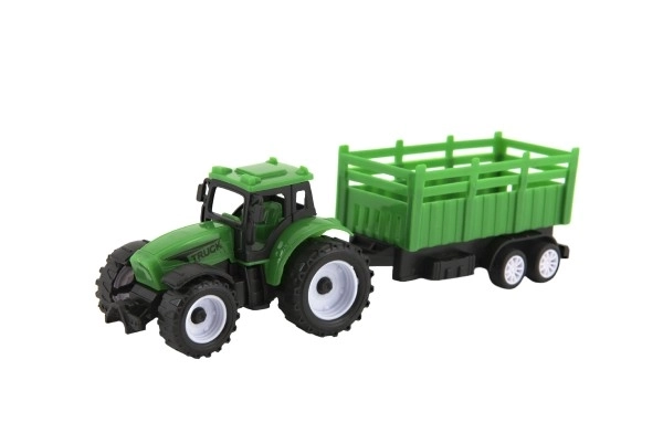 Traktor s prikolicom plastični 21cm slobodan hod 2 boje u kutiji 23x9x6cm