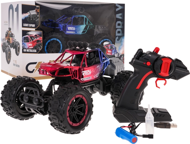 RC crawler REAL ROCK s funkcijom dima 1:16 – Crvena
