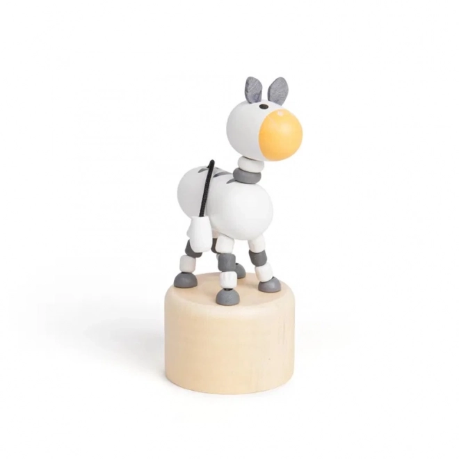Drvena igračka za pritisak životinja Zebra Safari od Bigjigs Toys