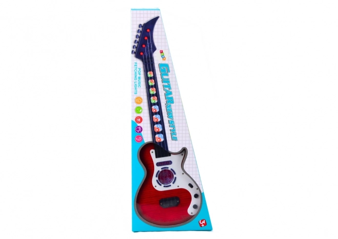 Električna gitara za djecu s melodijama i svjetlima crvena