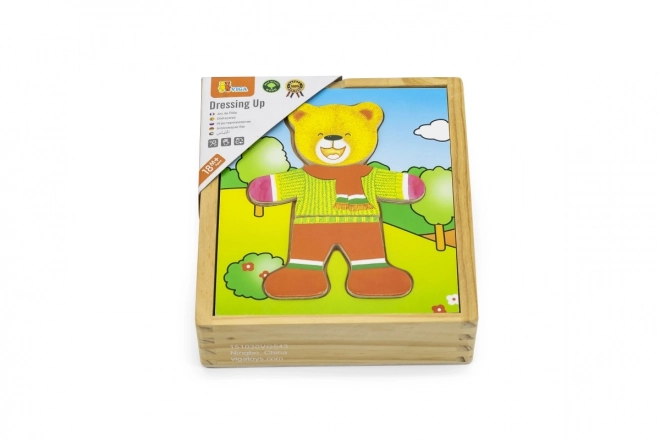 Drvene puzzle VIGA Obuci medvjedića