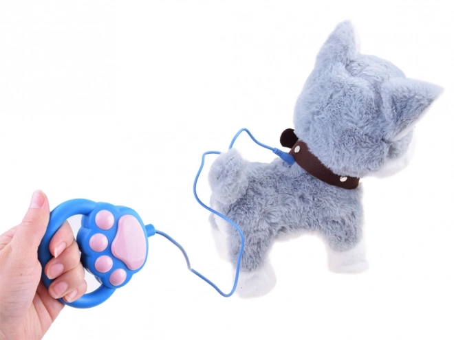 Interaktivni psić Husky na povodcu