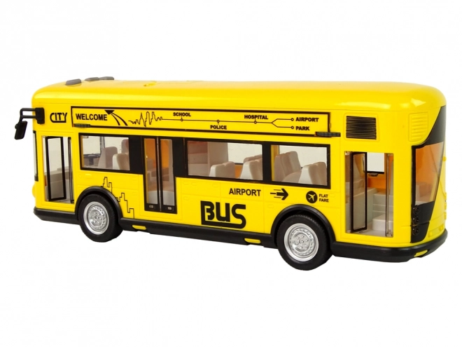 Žuti gradski autobus s trakcijskim pogonom 1:18