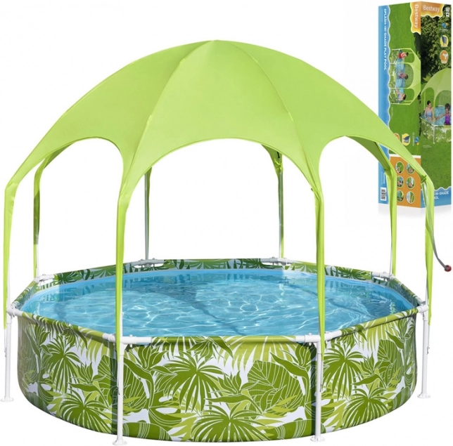 Bestway vrtni bazen s konstrukcijom 244 × 51 cm s nadstrešnicom SPLASH-IN-SHADE