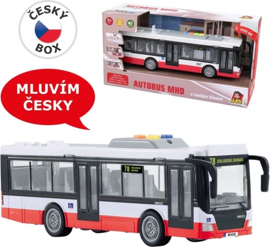 Autobus na zamašnjak s češkim najavama i svjetlima