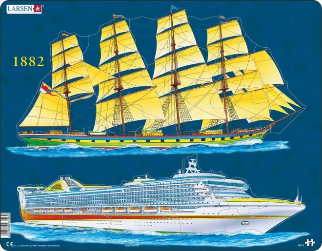 Puzzle LARSEN Brodovi - prošlost i sadašnjost, 20 dijelova